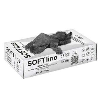 SOFT line Nitril U.-Handschuhe schwarz, unsteril puderfrei (100 Stck.)
